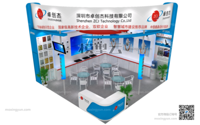 卓创杰科技展览 展台模型与图文设计的融合之道